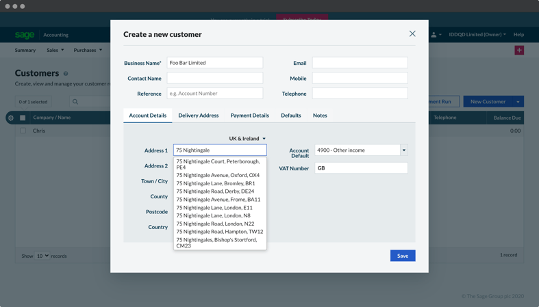 Sage integration