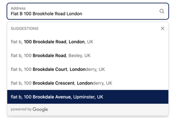 Google address autocomplete