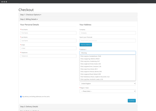 opencart-address-finder